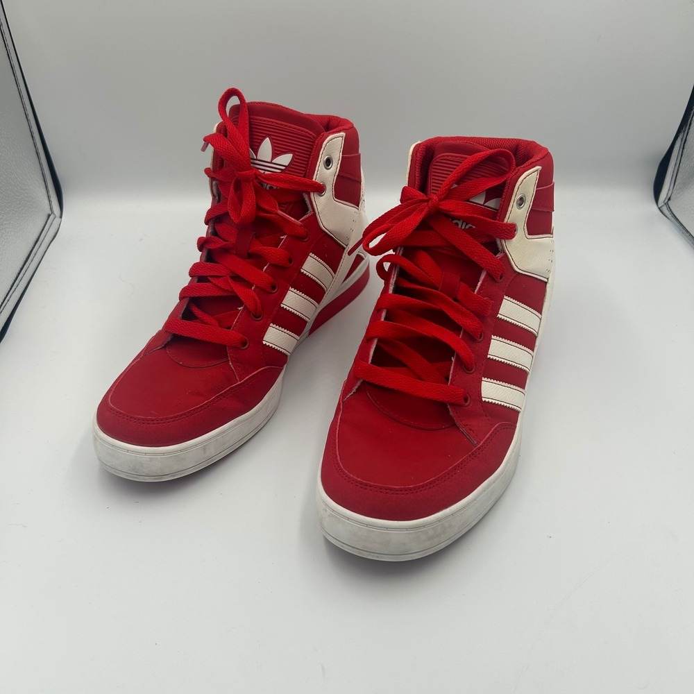 Adidas Hard Court Hi Mens 10.5 Red White High Top Sneakers D74270